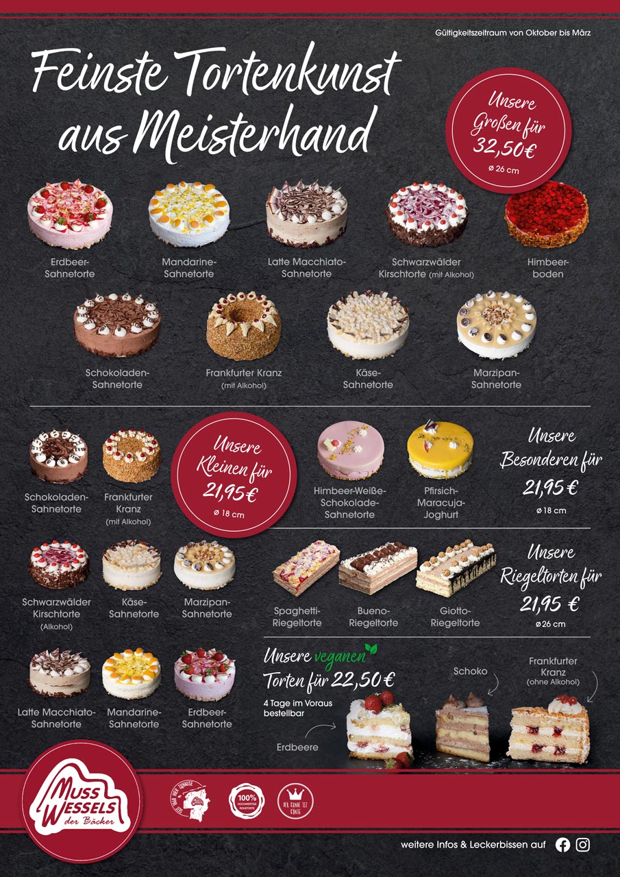 Musswessels Plakat Torten Winter Ansicht